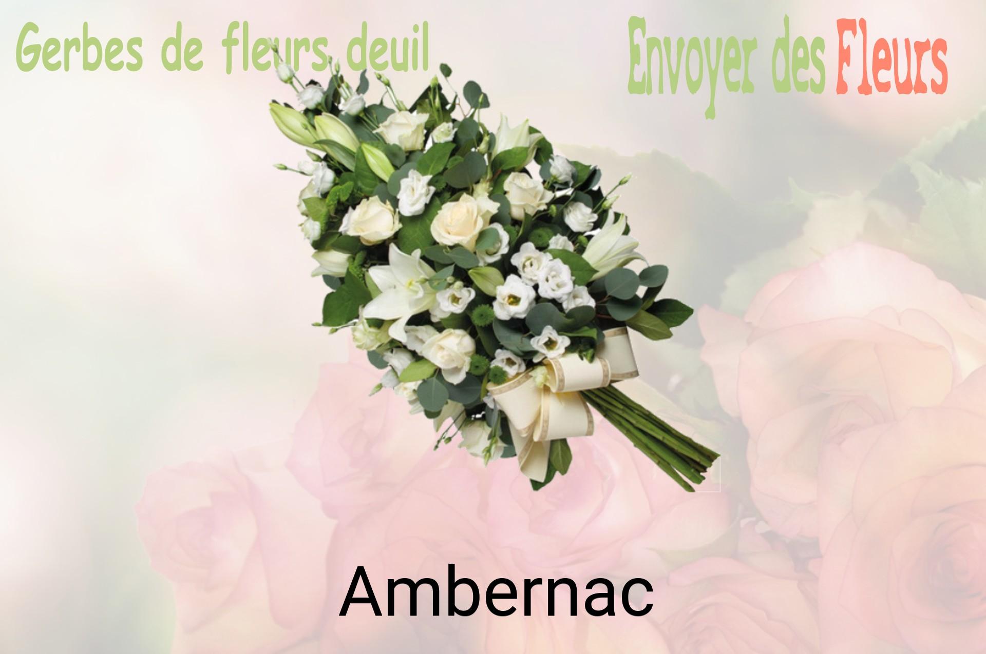 Gerbe de fleurs de deuil livrée à Ambernac